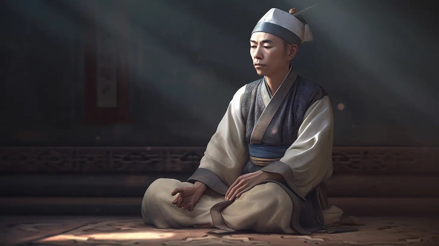 秀才盘腿打坐 聊斋志异-耳中人-插图-秀才盘腿打坐